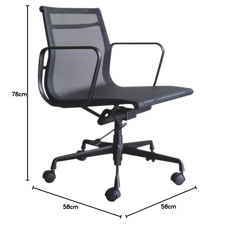 値下げ　アルミナムチェア イームズ メッシュ ブラック 黒 リプロダクト イームズ】アルミナムチェア ローバック／メッシュブラック[リ