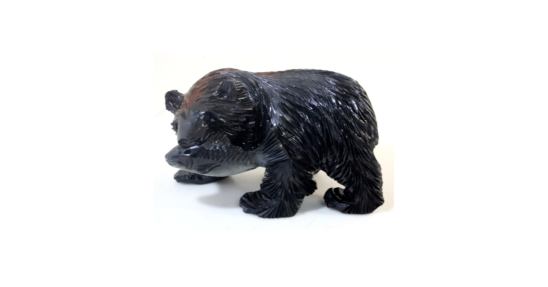 Amazon.co.jp: レトロ 木彫り 熊 鮭 クマ くま 民芸品 新山