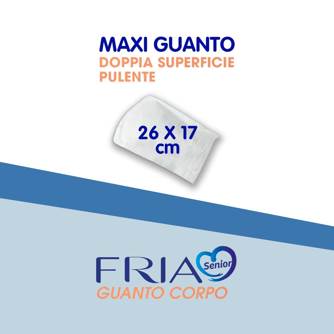 Fria Senior Maxi Manopole Saponate per l’igiene Corpo degli Anziani, Ideali per Persone Allettate, Effetto Idratante, Dermatologicamente Testati, Confezione da 8 Maxi Guanti - 5