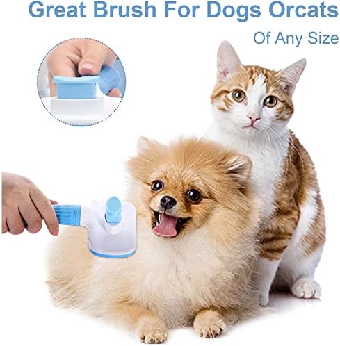 Dog Brush Cat Brush Grooming Comb,Self Cleaning Cat Dog Slicker Brushes with Smooth handle,Pet Grooming Tool with Cleaning Button for Cat Dog Shedding Tools Cat Dog Massage Clean Tangled Brush