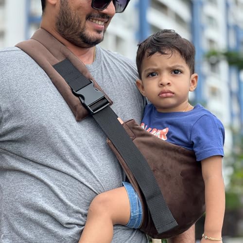 Image of Snugs Ergonomic Baby Carrier | Luxe Edition | Toddler Carrier | Sling Carrier | Breathable and Lightweight Fabric | Adjustable Straps | Suitable for 8 Months to 4 Years | Supports Up to 20 Kg (Ebony)