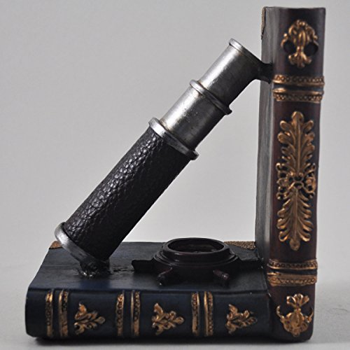 Fermalibri a forma di mappamondo e di telescopio