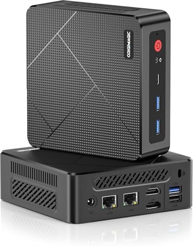 Image of origimagic Ultra-Quiet C4 Mini PC AMD Ryzen 5 3550H, Win11 Pro Preinstalled,16GB RAM 512GB SSD, Support 4K Triple Display, Dual LAN, WiFi 5/BT5.0, Mini Desktop Computer for Home Office Business