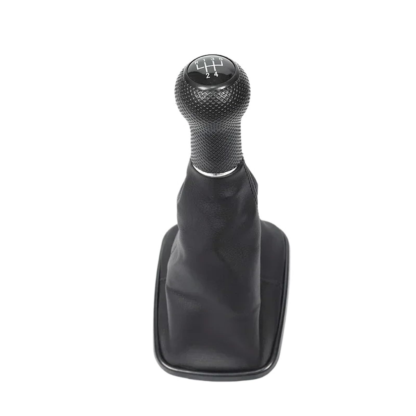 Qmtvfsrh Black 5-Speed Car Gear Shift Knob 5/6 Speed Gear Shift Knob With Gaiter Boot Pu Leather For Golf 4 Iv Mk4 For Gti For R32 For Jetta For Bora(Black 5-Speed)