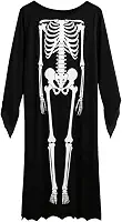 Fantasia Pânico Morte Adulto Juvenil Esqueleto Festa Halloween Capa Dráculo Terror Morcego Fantasma Vampiro Unissex Bruxo