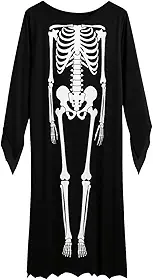 Fantasia Pânico Morte Adulto Juvenil Esqueleto Festa Halloween Capa Dráculo Terror Morcego Fantasma Vampiro Unissex Bruxo