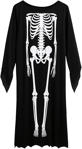 Fantasia Pânico Morte Adulto Juvenil Esqueleto Festa Halloween Capa Dráculo Terror Morcego Fantasma Vampiro Unissex Bruxo