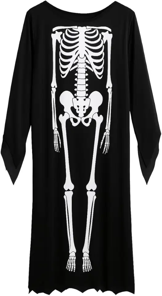 Fantasia Pânico Morte Adulto Juvenil Esqueleto Festa Halloween Capa Dráculo Terror Morcego Fantasma Vampiro Unissex Bruxo