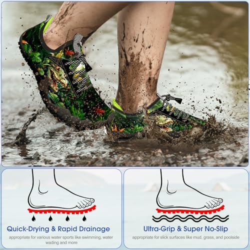 Image of Built-in Heel Grips Water Shoes for Kids Girls Boys Hiking Wide Barefoot Swim Beach Pool Big Kid