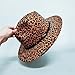 Fashion Leopard Printed Wide Brim Patchwork Wool Felt Classic Jazz Fedora Hat