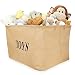 Produktbild Große 17 Zoll Spielzeugkiste Organizer Jute faltbar Aufbewahrungsbox Wäschekorb mit Griff