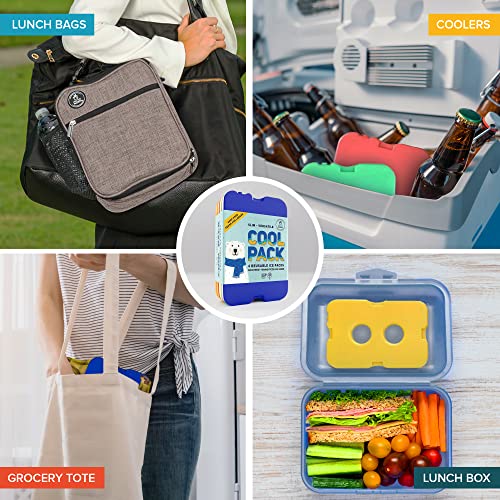Image of Healthy Packers Ice Packs for Lunch Boxes & Coolers - Original Cool Pack | Slim & Long-Lasting Reusable Ice Pack for Lunch Bags | Freezer Packs for Coolers (Set of 4)