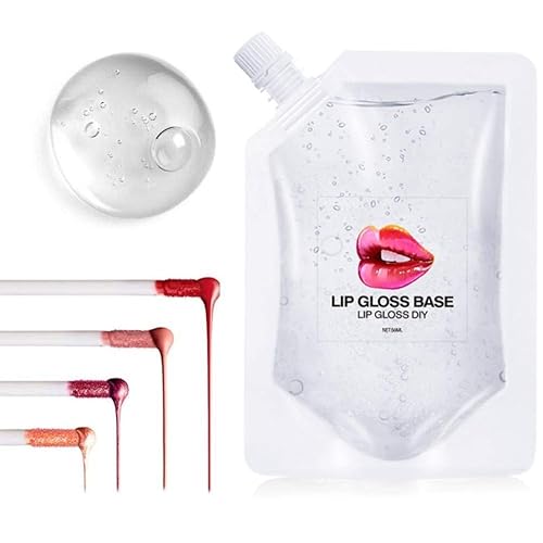 Miniatura 6 de Base de brillo de labios, brillo de labios hidratante para bricolaje, no pegajoso, aceite de maquillaje de labios vegano (1 paquete de 1.7 fl oz + 3