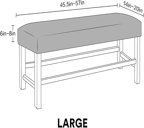 Miniatura 7 de Fundas rectangulares elásticas para banco y sillas de comedor, tela jacquard suave, extraíble y lavable, protector de asiento antipolvo para sala de