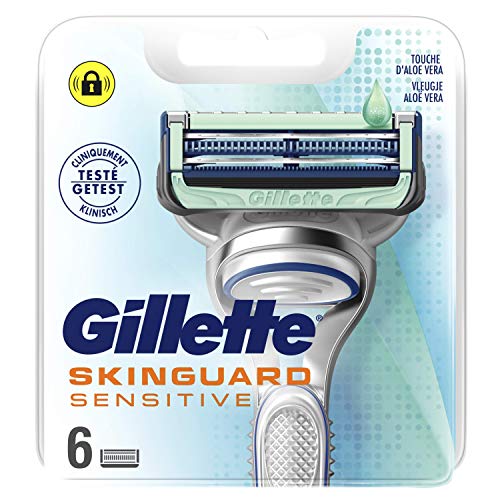 Gillette Skinguard Rasierklingen für Herren, Aloe Vera, für empfindliche Haut, 6 Stück – Ansicht 1