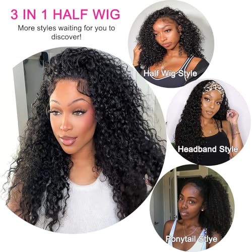 Perruque bresilienne half wig deep wave 20 pouces volumineuse