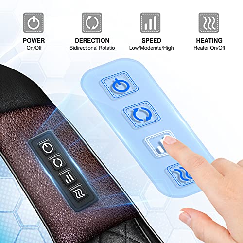 Shiatsu Neck And Shoulder Massager, Back Massager With Heat - Gifts For Men/Women/Mom/Dad - Deeper Tissue 4D Kneading Massage For Shoulder, Neck And Back, Use At Home, Office, Car #TOP1