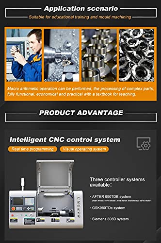 Mini Lathe Machine 3000Rpm 1200W Servo Motor Diy Mini Metal Cnc Lathe Machine With 4 35/64" X 11 13/16" Stand Siemens 808D System #TOP4