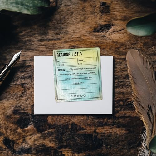 GLOBLELAND Rechteckiger Gummistempel für Buchbewertung, EVA-Material, Rot, 22x18cm, Leseverfolgung und Buchlistenmuster für Karten, Journaling, DIY-Basteln