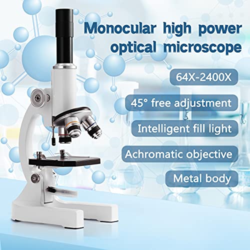 Microscope optique 64X-2400X monoculaire pour l'expérience de science
