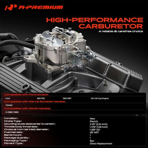 A-Premium EAE9510C Tractor Carb Carburetor Compatible with Ford Jubilee NAA NAB Golden 600 620 630 650 660 700 740 800 850 Tractor with 134 CID Gas Engine Replace# B2NN9510A by A-Premium - Used condition - Image 2