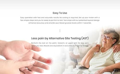 Miniatura 5 de FORA Pro Voice V9 Kit de prueba de diabetes para un monitoreo preciso y fácil de tu glucosa en sangre con glucómetro parlante, 3.3 ft, 100 tiras de