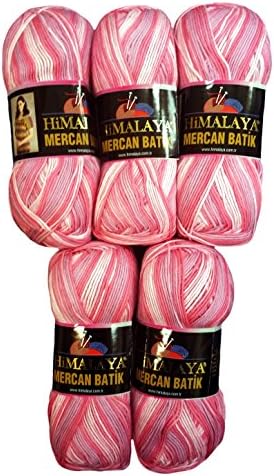5?x 100?g Wool Mercan Batik Pink Gradient Color flieder. 59501?500?Gram Knitting Wool