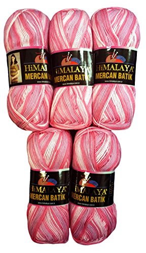 5?x 100?g Wool Mercan Batik Pink Gradient Color flieder. 59501?500?Gram Knitting Wool