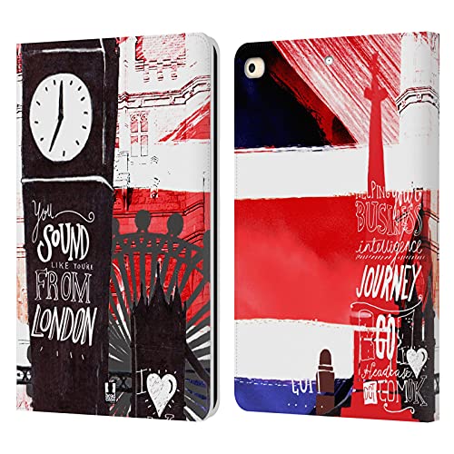 Protection iPad 9.7 2017 2018 étui portefeuille cuir à motif original Londres