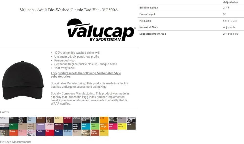 Classic Dad Cap VC300A / Custom Hats/Embroidery Hats/Monogram Hats