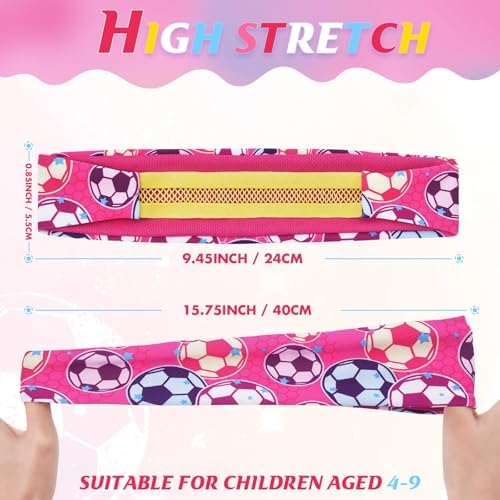 Kids Sports Headbands for Boys - Soccer Sweatbands for Kids, Athletic Headbands for Running, Basketball, Football, and Outdoor Play, Ages 4-9 (Pink&Yellow&Purple, 4-9 Years)