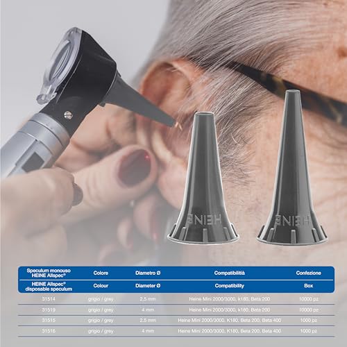 HEINE – ALLSPEC Einweg-Mini-Spekulum Ø 4 mm, grau, Packung mit 10.000 Stück