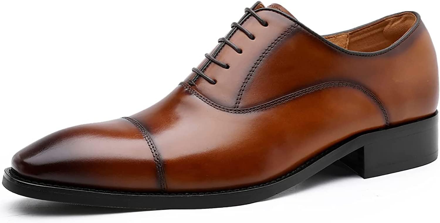 DESAI Herren Businessschuhe - Oxford Schnürhalbschuhe Aus Leder Für Anzug