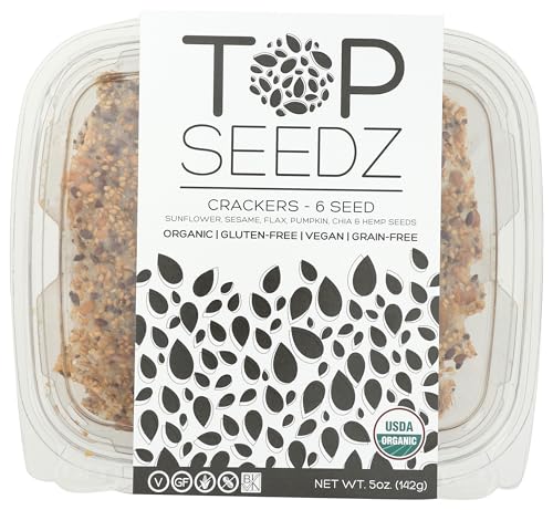 TOP SEEDZ Organic 6 Seed Crackers, 5 OZ