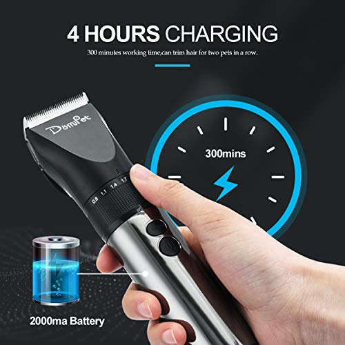 Domipet Dog Grooming Clippers Cordless Low Noise Dog Clipper Professional Quiet 360°Rechargeable Shaving Cat Hair Trimmer Kit with 4 Comb - Image 6