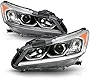 ACANII - For 2016-2017 Honda Accord EX EX-L Sport LED DRL Projector Headlights Headlamps Assembly Set Driver & Passenger