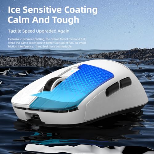 Image of ATTACK SHARK R6 Wireless Gaming Mouse,38G Ultra-Lightweight Trip-Mode 2.4G /USB-C /Bluetooth Mouse Gaming with PAW3950MAX Sensor,42000 DPI,50G Accelerated Speed for PC /Laptop /MacWhit&Tape