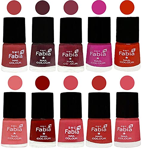 Image of ALL IN ONE (PACK OF 10), Long Lasting Glossy Nail Polish, 6 ml Each, All Vibrant Colours,02252