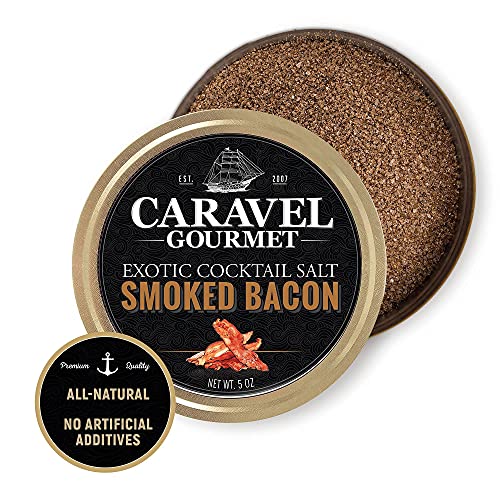 Smoked Bacon Exotic Cocktail Salt, All Natural Bacon Salt For Bloody Mary Seasonings And Spicy Margaritas, Bacon Rim Shots Rimmer Salt, 5Oz - Caravel Gourmet #TOP1