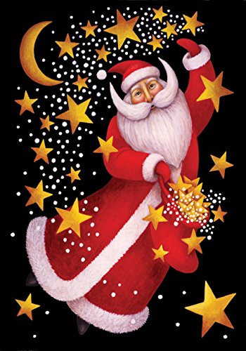 Toland Home Garden 101234 Celestial Santa Christmas Flag 28x40 Inch Double Sided Christmas Garden Flag for Outdoor House Winter Flag Yard Decoration