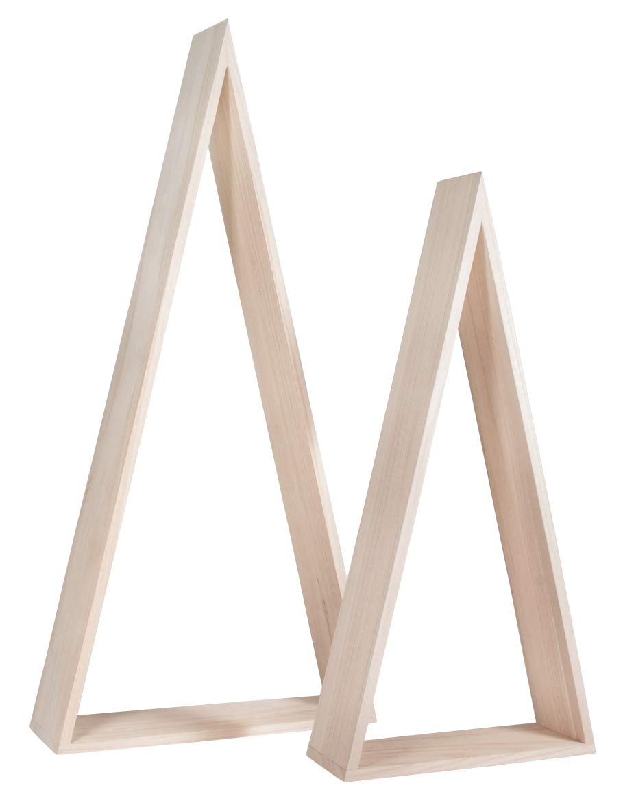 Rayher Pack de 2 estanterías Triangulares de Madera, 20x7,5x42 cm y 26x8x54 cm, 62787000