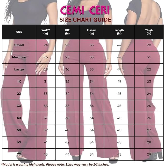 Cemi Ceri Women’s High Waist Wide Leg Dress Pants – Elegant Work Trousers, Office & Casual Wear, Flared Business Slacks - Image 6