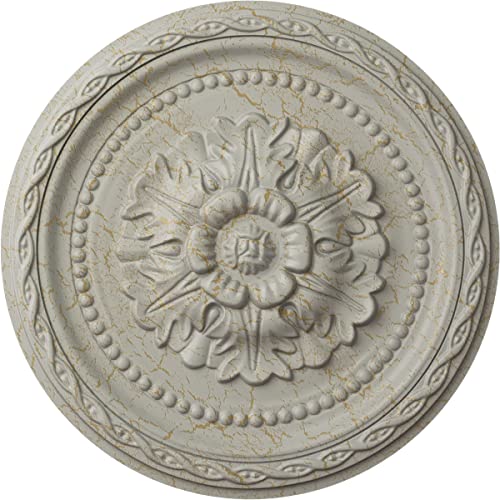 Ekena Millwork CM11PAPCC 11 1/2"OD X 1"P Palmetto Ceiling Medallion, Cream Crackle