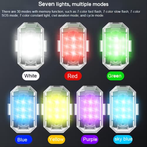 High Brightness Wireless Led Strobe Light, 7 Colors Usb Rechargeable Flashing Lights, Wireless Strobe Lights For Car, Riding Anti-Collision Night Signal Light Strobe Light For Motorcycle Car Bike #TOP2