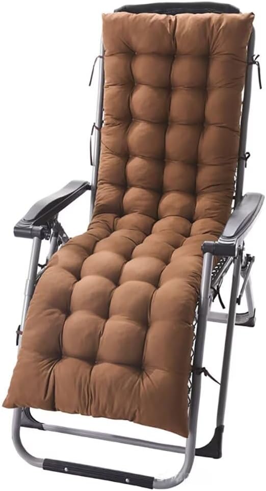 Lounge Chair Cushions Chaise Lounge Cushion Recliner Zero Gravity Chair Cushion Rocking Chair Cushion with Ties Coffee, 67x19x4in