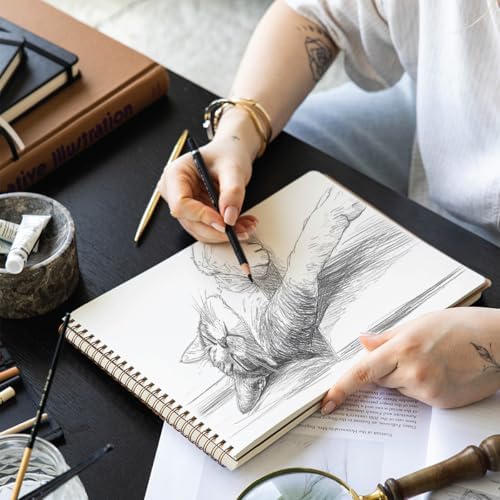 A4 Eskiz Defteri Kraft Kapak 60 Yaprak 140 gr. Perforajlı Sketch Book - Görsel 7