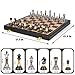 Luxury Large Metal & Acrylic Chess Set with Wooden Chess Board (17”) – Weighted Chess Pieces with 3.5” King, Foldable Tournament Chess Set for Adults & Kids, Professional Chess Game Set