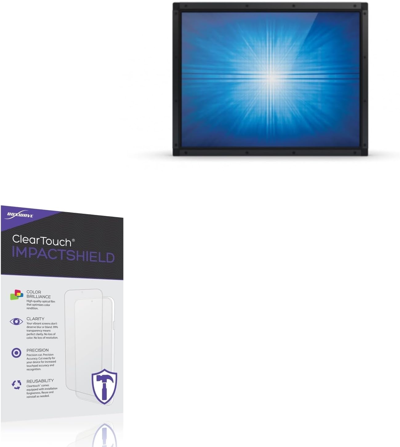 BoxWave Screen Protector Compatible With Elo 1598L - ClearTouch ImpactShield (2-Pack), Impenetrable Screen Protector Flexible Film