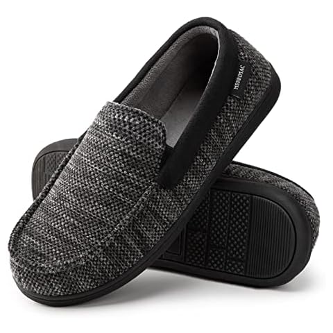 MERRIMAC Men's Cotton Knit Memory Foam Slippers Cover