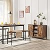 VASAGLE Dining Bench, Pair of 2, Industrial Style, Steel Frame, for Kitchen, Living Room, 12.8 x 42.5 x 19.7 Inches, Rustic Brown + Black,UKTB33X